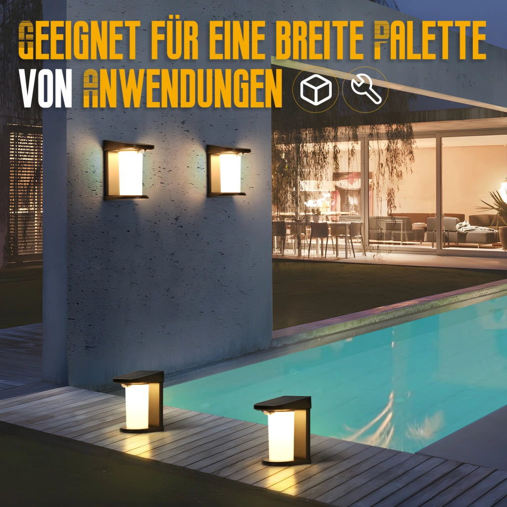 ZMH Lampada da Parete Solare Esterna con Sensore di Movimento per Giardino 2 Modalità 3000K Luce Calda LED