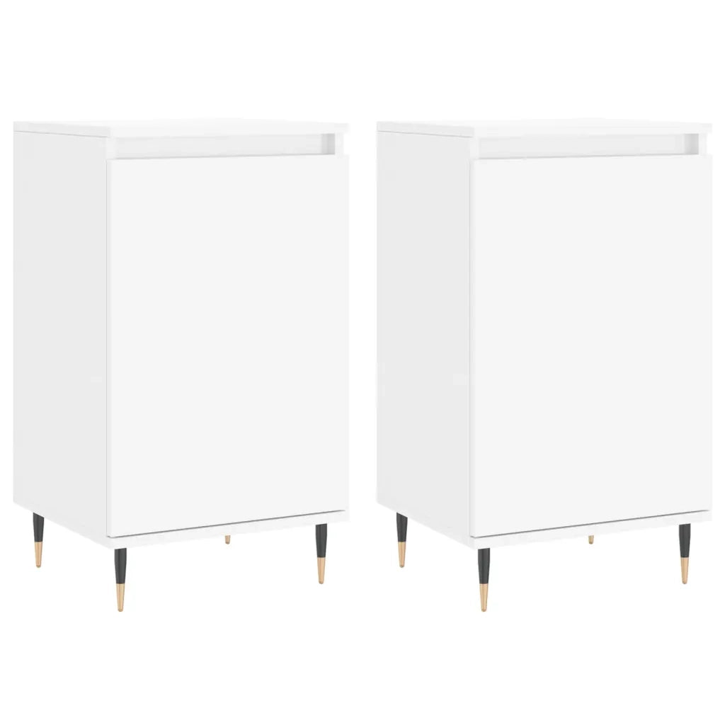 Credenze 2 pz Bianche 40x35x70 cm in Legno Multistrato 831037