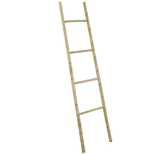 Ladder decorativa in legno di bambù naturale - 160 x 45 cm - scala in legno per decorazione, parete, armadio da appoggiare