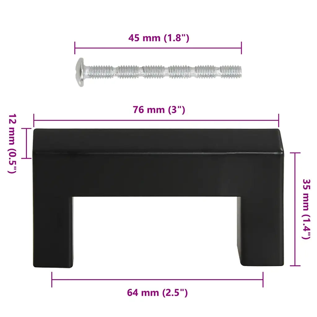 Maniglie per Mobili 10 pz Nere 64mm in Acciaio Inox CFW2228516