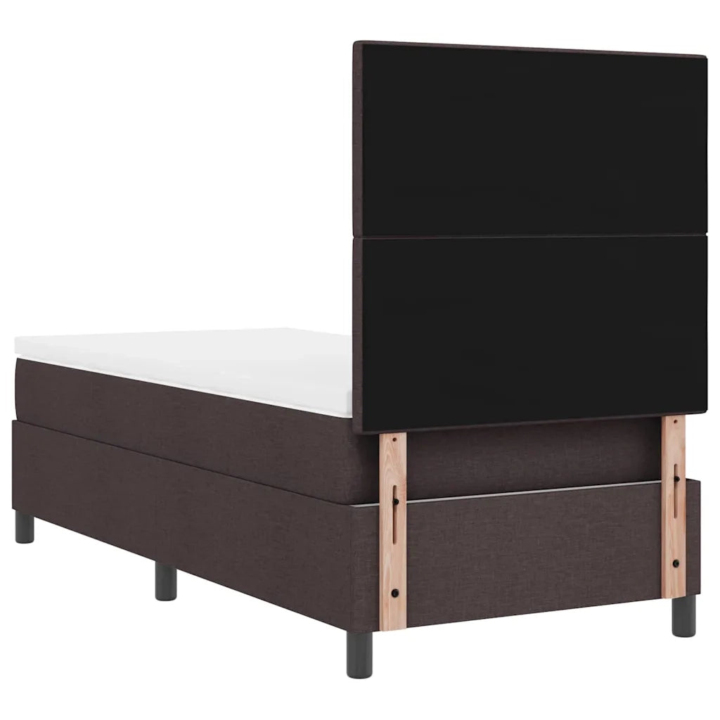 Letto a molle con materasso Marrone scuro 100 x 200 cm Tessuto 3342847