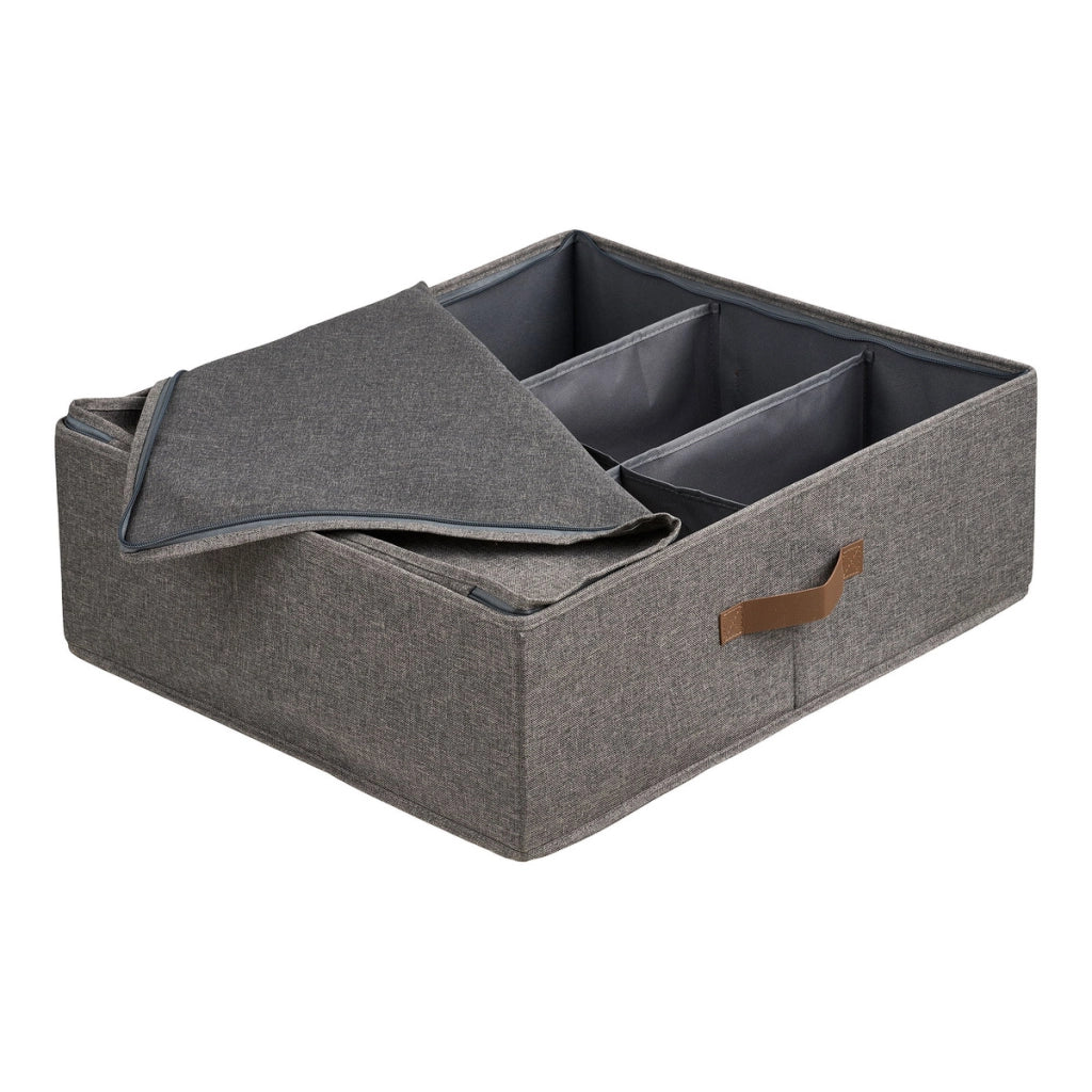 Scatola Portaoggetti Noto, Grigio, Poliestere, 47x56x18 cm