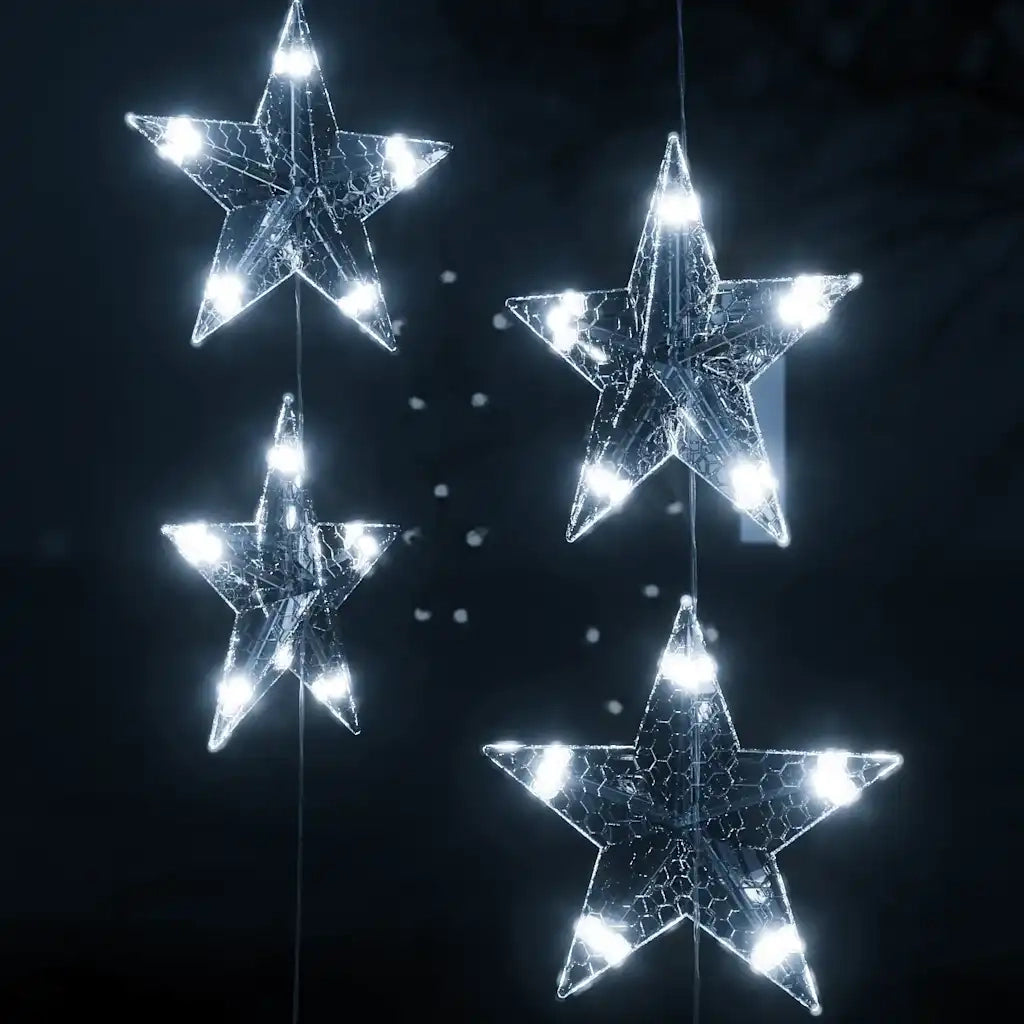 Luci Fatate a Stella a LED 200 LED Bianco Freddo 8 Funzioni 328803