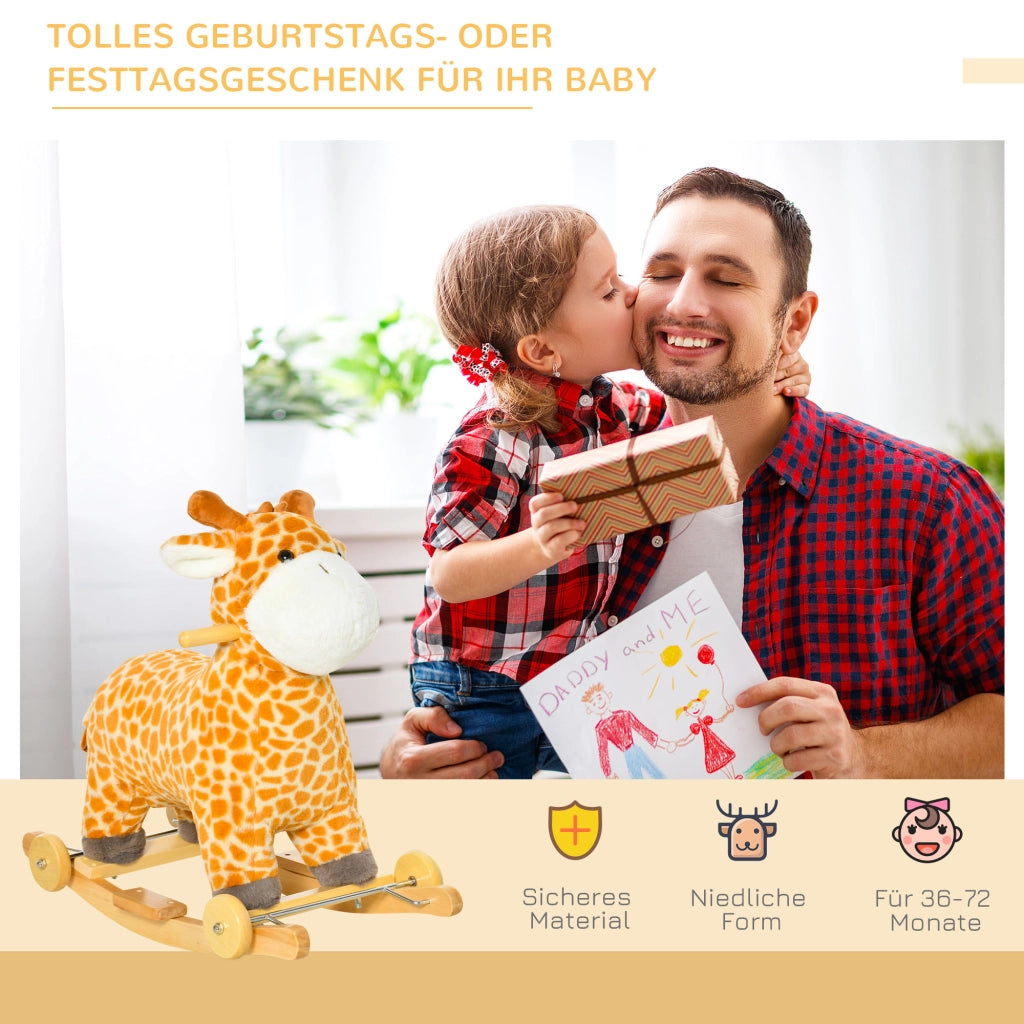 Giocattolo Dondolo Giraffa con Suono ¨C zephmum ¨C Grigio 35x30x20