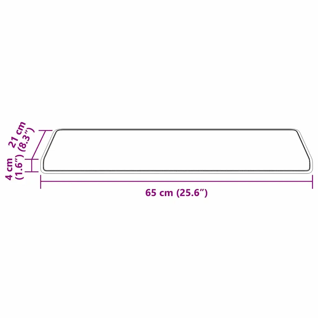 Tappetini per scale autoadesivi 15 pz | Gradini per Scale Antracite 65 x 21 x 4 cm