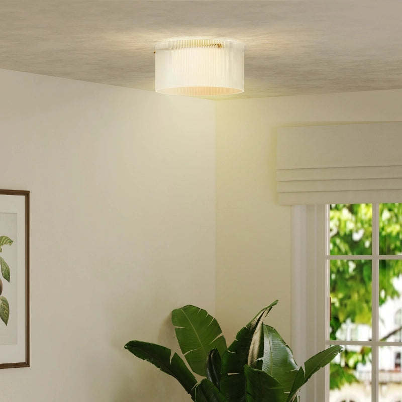 Plafoniera con paralume in acrilico, compatibile con lampade in metallo, alogene e a LED.