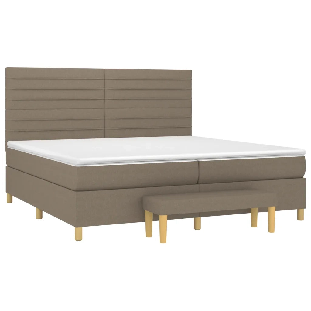 Giroletto a Molle con Materasso Tortora 200x200 cm in Tessuto 3137265