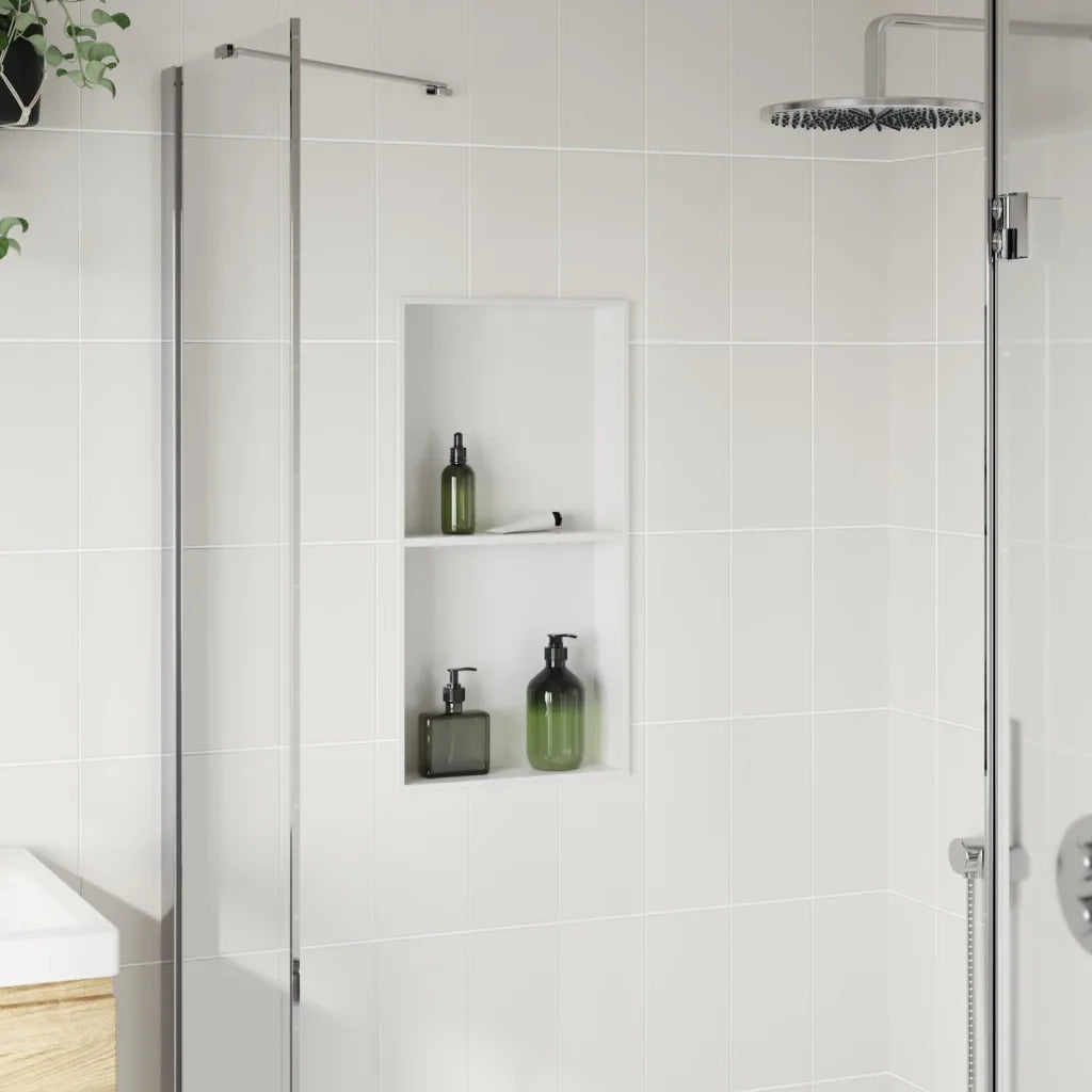 Nicchia per Doccia Bianco Opaco 32x62x9cm in Acciaio Inox CFW9255851