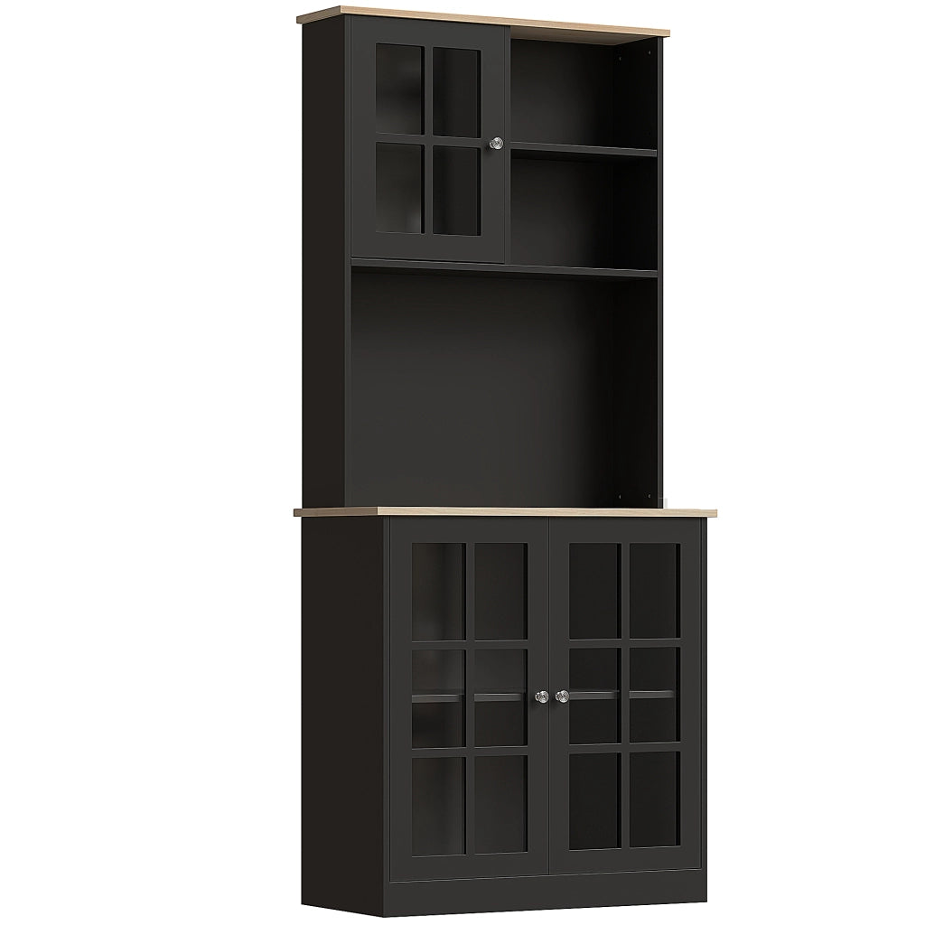 Credenza ¨C Zephmum ¨C Legno effetto quercia nero 80x37x183 cm