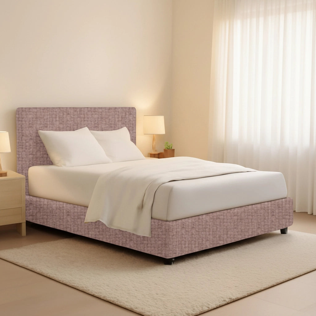 Widnes, Letto Matrimoniale Sfoderabile Made in Italy, Rosa Antico