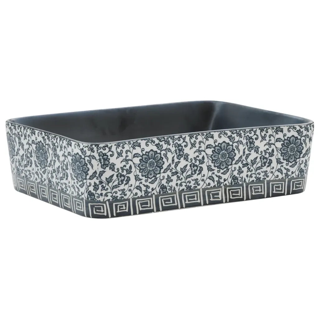 Lavabo Appoggio Nero e Blu Rettangolare 46x35,5x13 cm Ceramica 155071