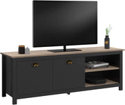 Mueble TV ISIS 140 cm madera vintage y negro