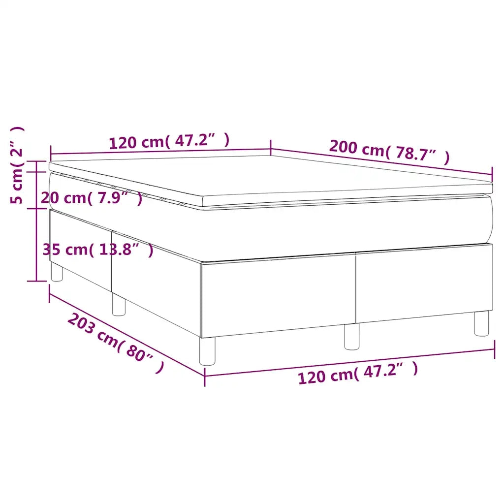 Giroletto a Molle con Materasso Blu Scuro 120x200 cm in Velluto 3144673