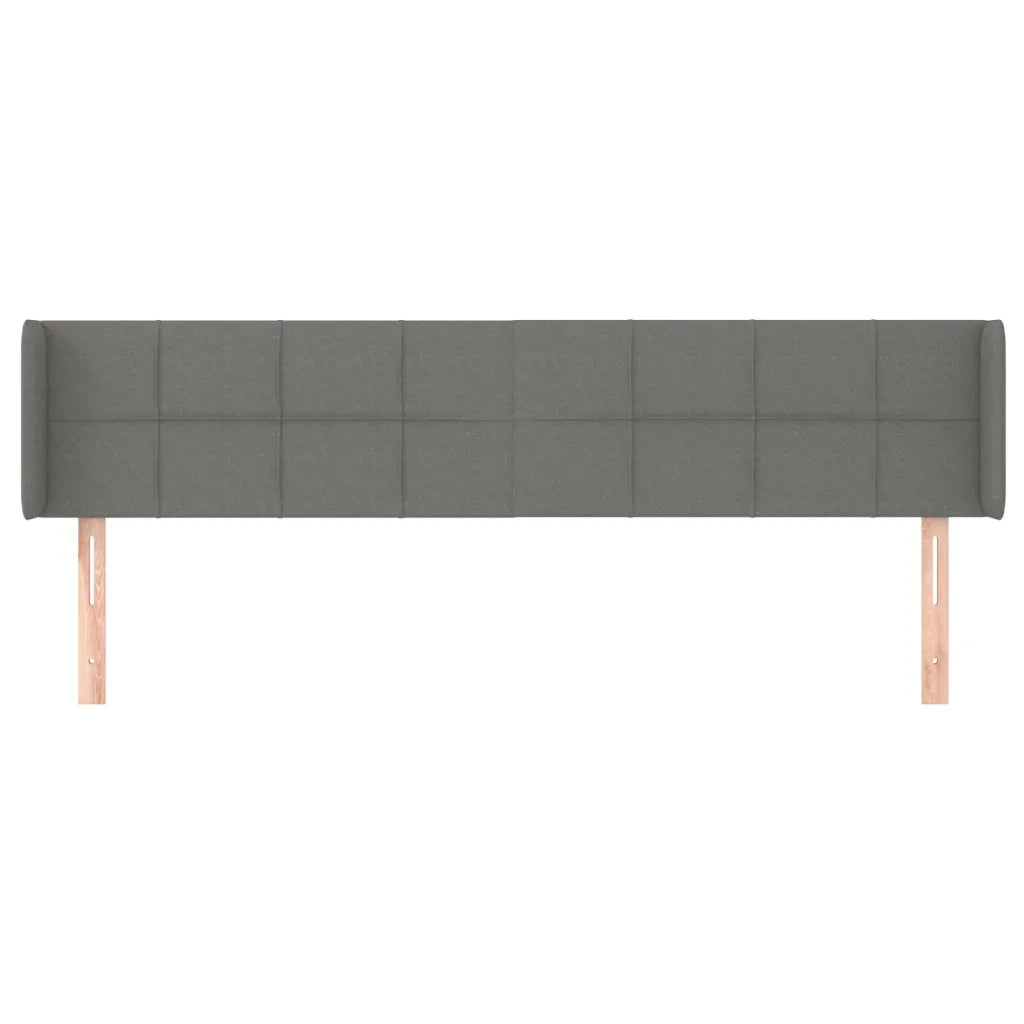 Testiera ad Orecchio Grigio Scuro 203x16x78/88 cm in Tessuto 3118791