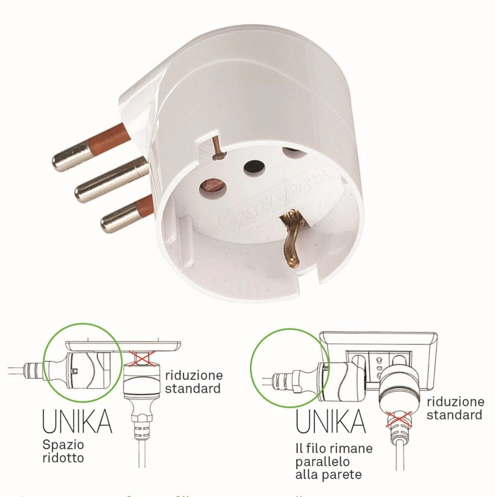 1pz adattatore schuko 90â¦ 10a a 2 poli + terra  cod:ferx.94493