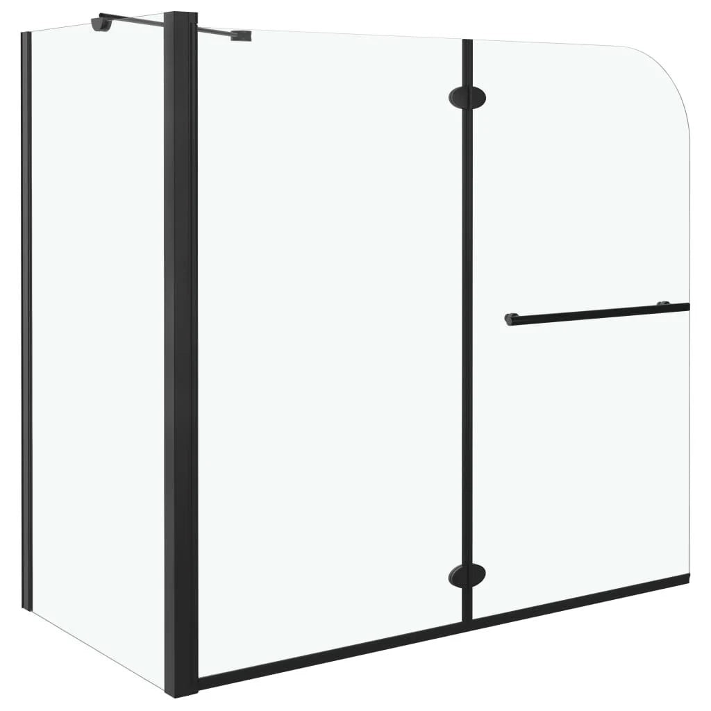 Box doccia pieghevole parete doccia parete vasca accessorio bagno uso interno ESG 130 cm nero 02_0003140