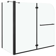 Box doccia pieghevole parete doccia parete vasca accessorio bagno uso interno ESG 130 cm nero 02_0003140