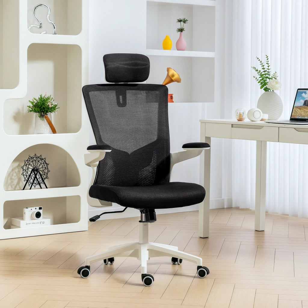 Sedia da ufficio ergonomica ¨C Minimal ¨C nero, accoudoirs reclinabili, schienale regolabile, 60x63x120cm