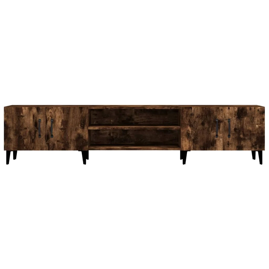 Mobile TV multimediale mensola TV credenza TV sala da pranzo soggiorno camera da letto rovere affumicato 180 x 31,5 x 40 cm legno ingegnerizzato marrone 02_0027358