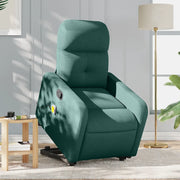 Divano Sedia-Poltrona Alzapersona Massaggiante Verde Scuro in Tessuto 621955
