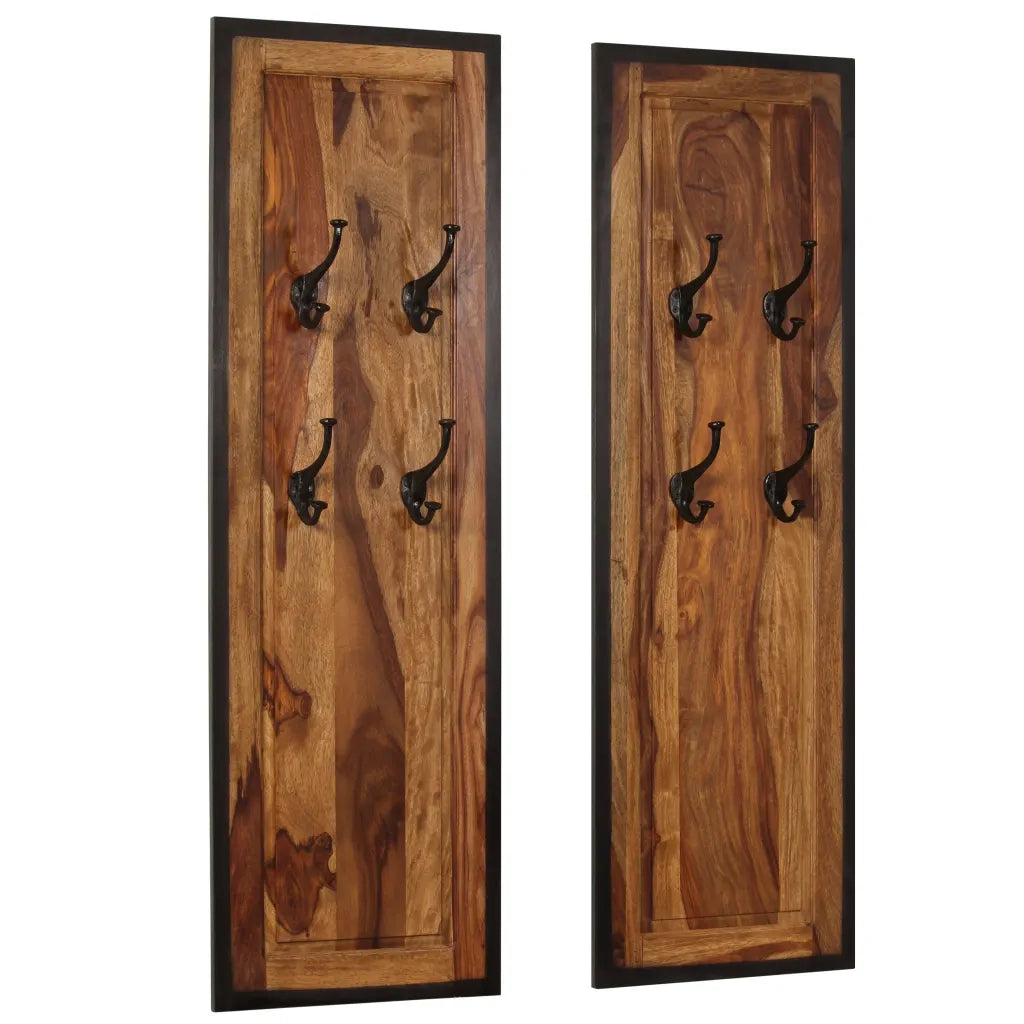 Appendiabiti 2 pz in Legno Massello di Sheeshamcod mxl 73109