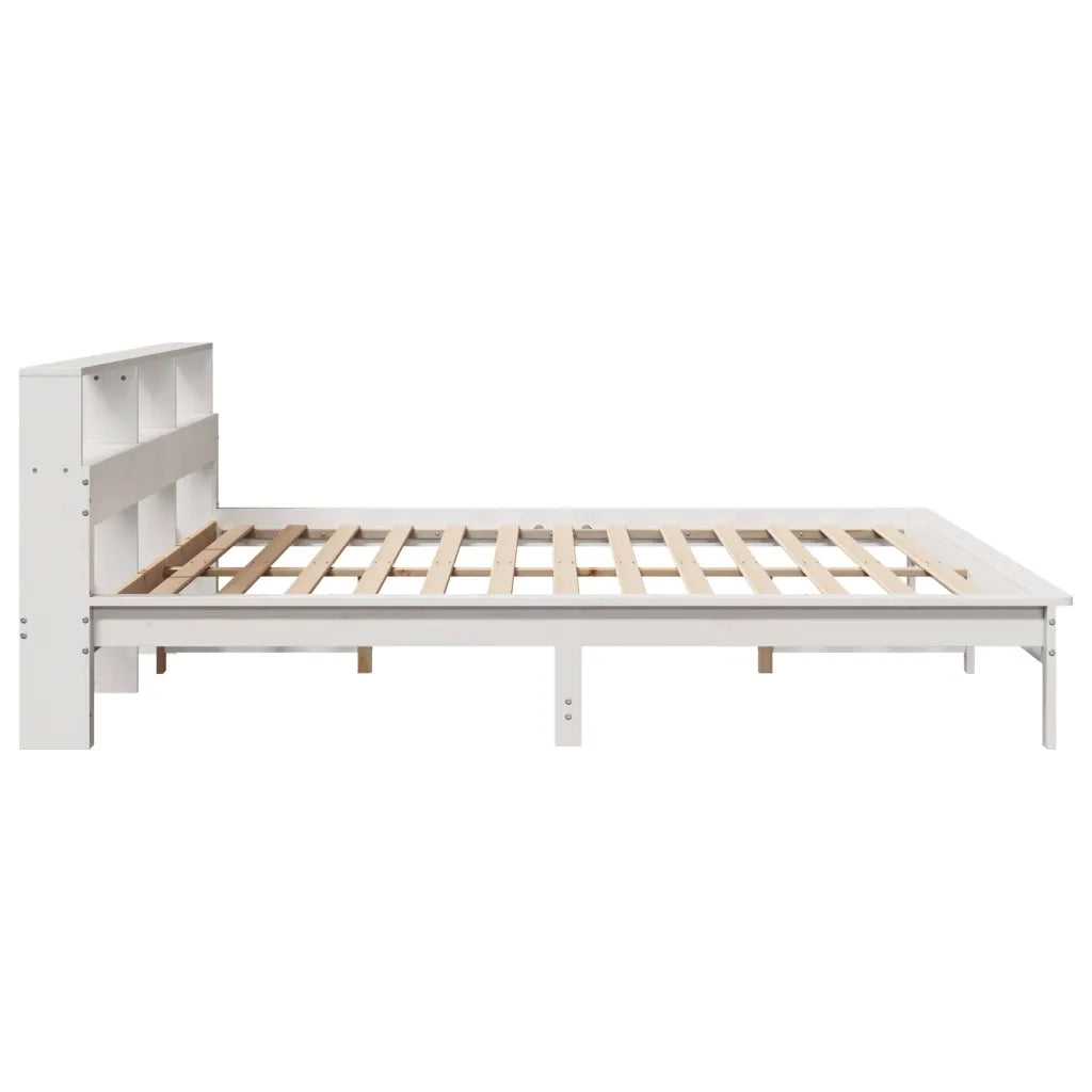 Giroletto senza Materasso Bianco 200x200 cm Legno Massello Pino