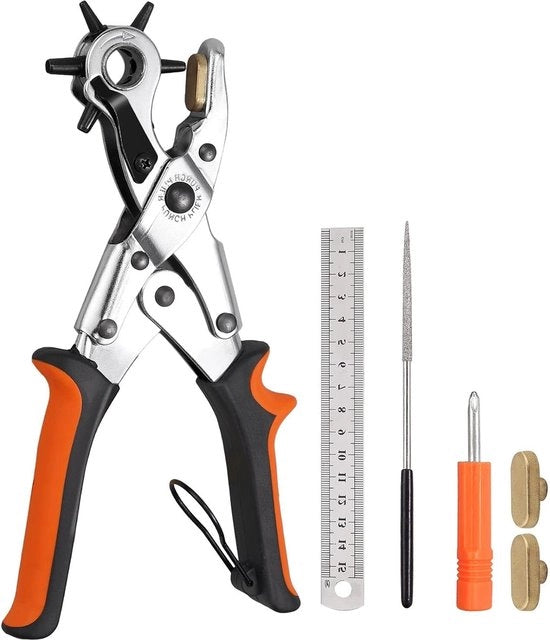 Set di fori per cuoio per cinture - Kit di foratura rotativa per cinturini di orologio collari cinture scarpe - Foratrice rotativa da uso industriale per progetti di DIY e artigianato a casa
