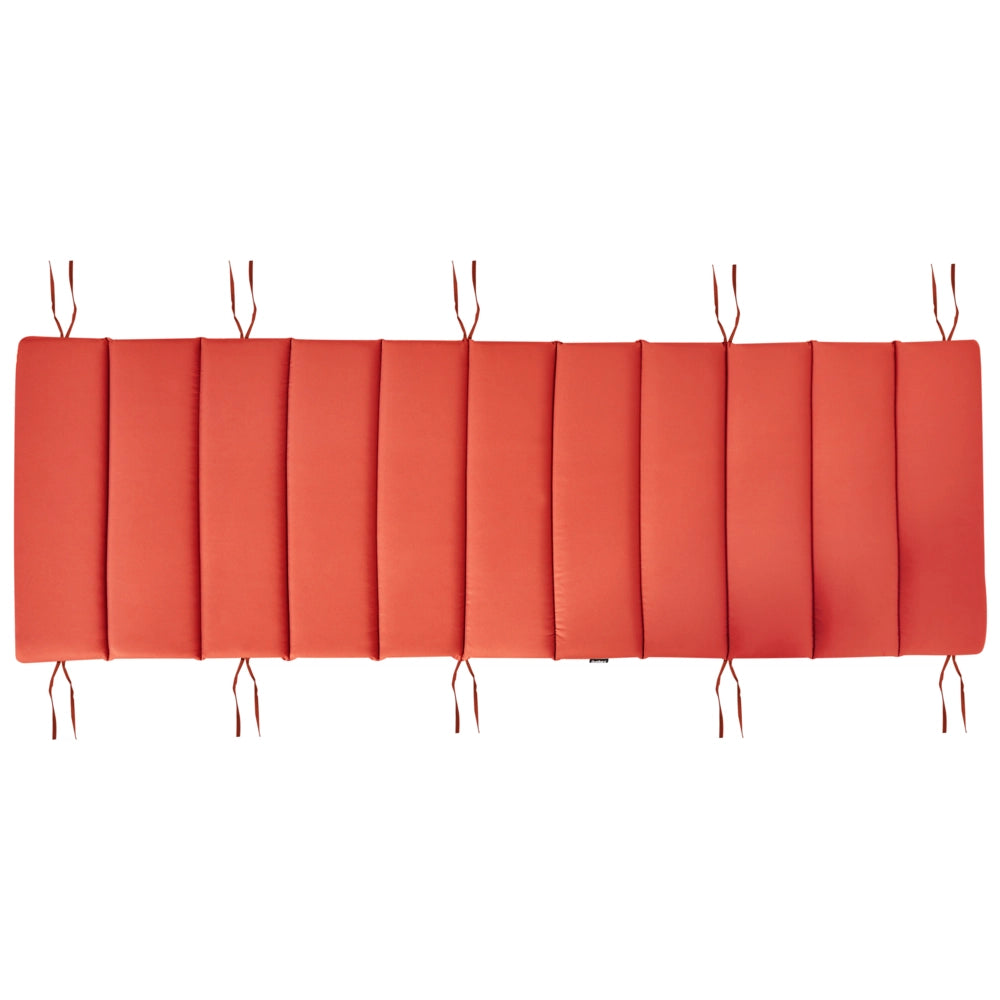 Lettino prendisole in legno di acacia Cuscino rosso a doghe Design a dondolo Forma curva