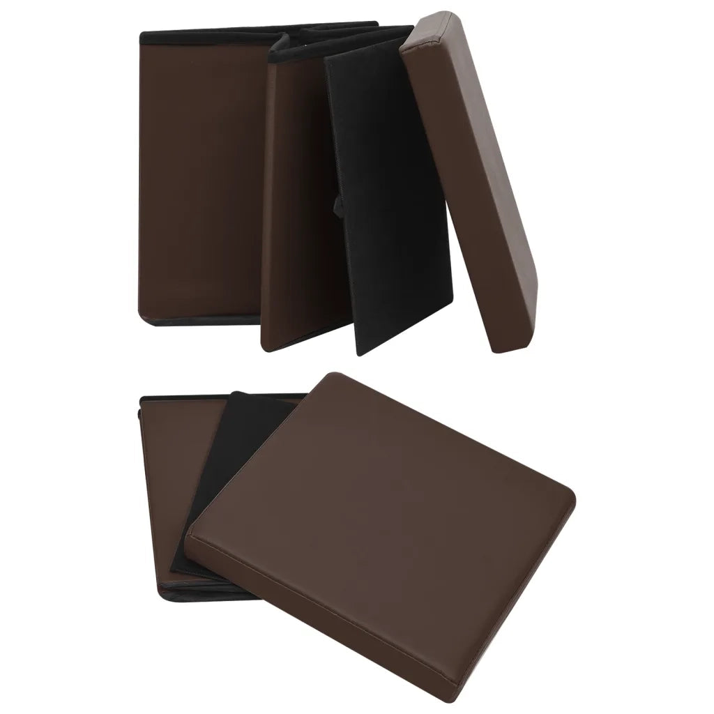 Sgabelli con Contenitore Pieghevoli 2 pz Marroni in PVC cod mxl 41570