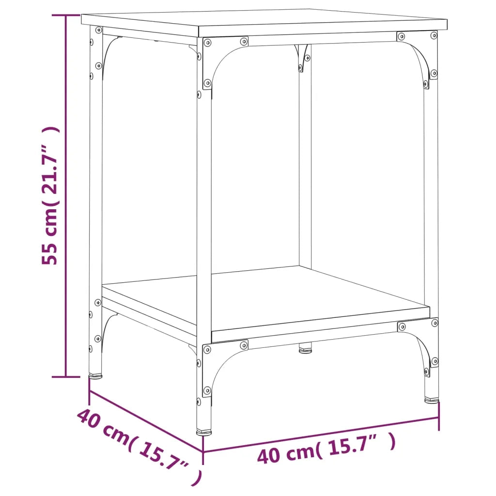 Tavolino da Salotto Rovere Marrone 40x40x55cm Legno Multistrato 832827