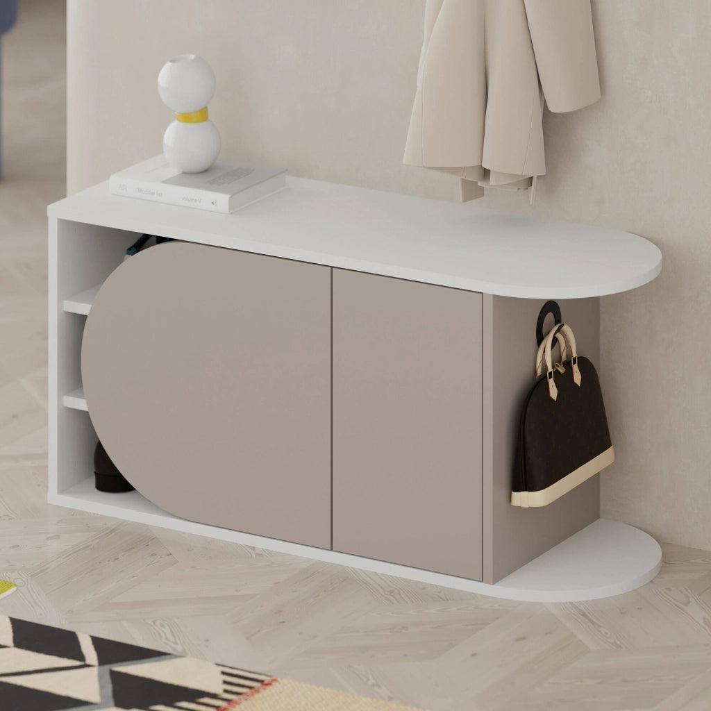 Mobile Portascarpe Kyle, Scarpiera 8 Paia, 104x37x50h cm Beige