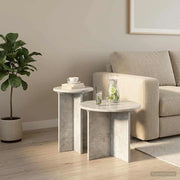 Set tavolini 2 pz Grigio Cemento Ø 45 x 35 cm 8001031