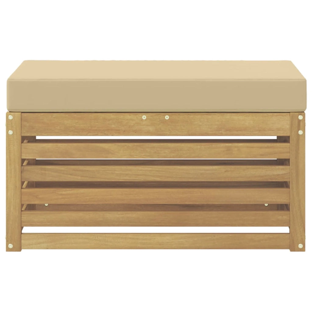 Panca da esterno con cuscino Bianco 80 x 43 x 45 cm