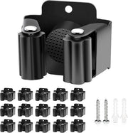 Set di 15 pezzi, attacco per scopa alla parete, supporto per attrezzi da giardino, attacco per scopa comprensivo di materiale di montaggio per cucina, casa, bagno, garage, giardino