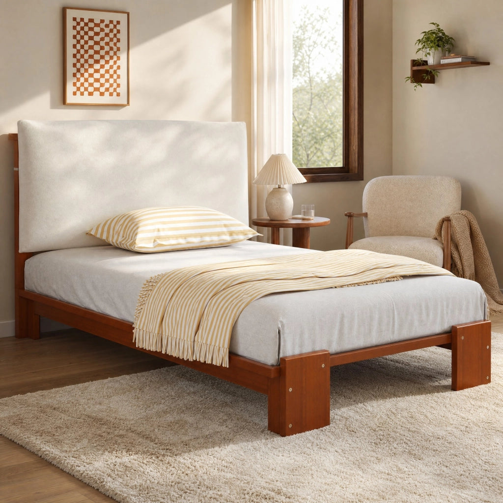 LETTO Imbottito 90x200 cm Marrone con schienale imbottito