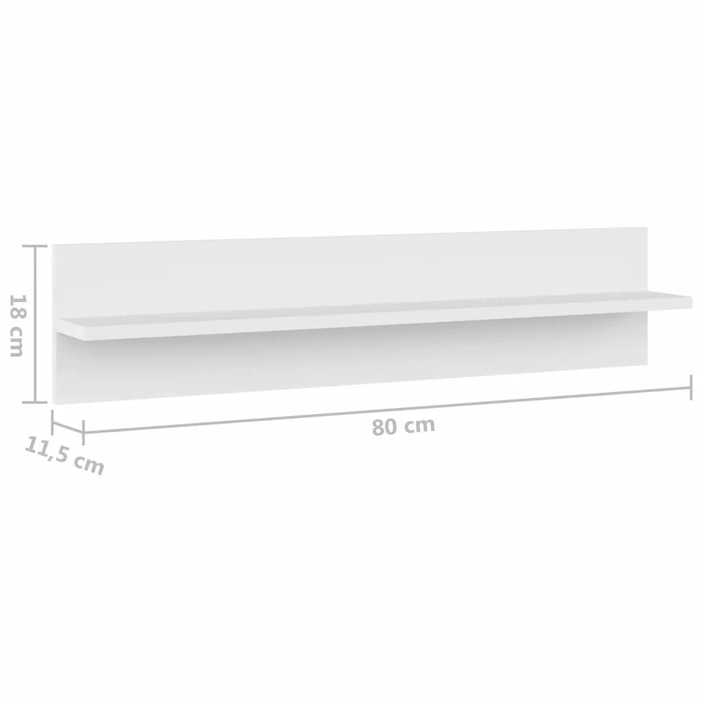 Mensole a Muro 2 pz Bianche 80x11,5x18 cm in Truciolato cod mxl 33189