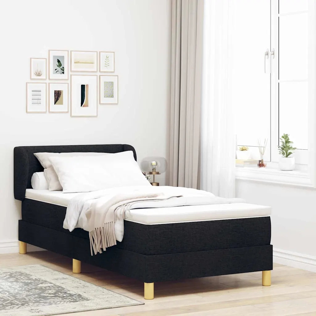 Letto a molle con materasso Nero 80 x 200 cm Tessuto 3340180