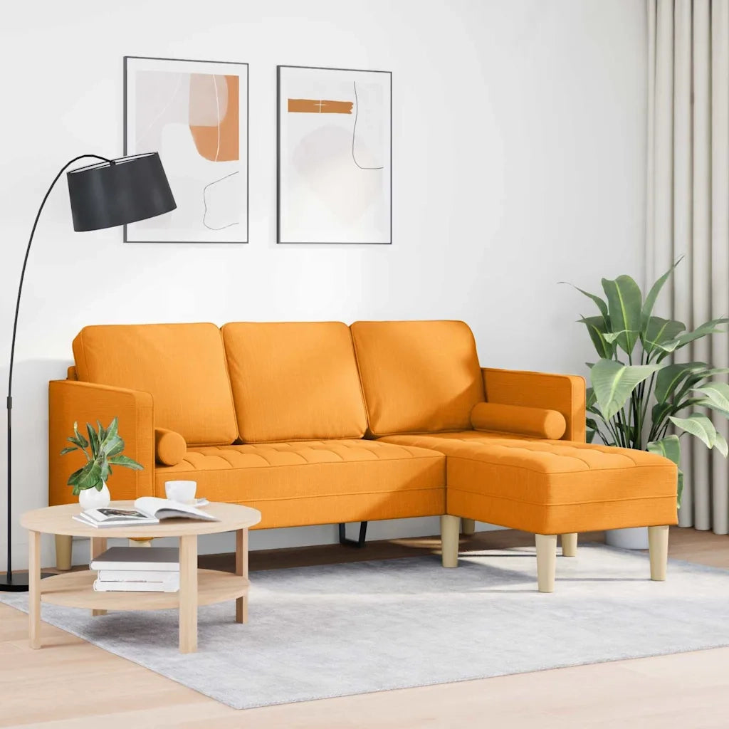 Set di Divano | Divano da soggiorno | Sofa con cuscino Giallo Scuro Poliestere