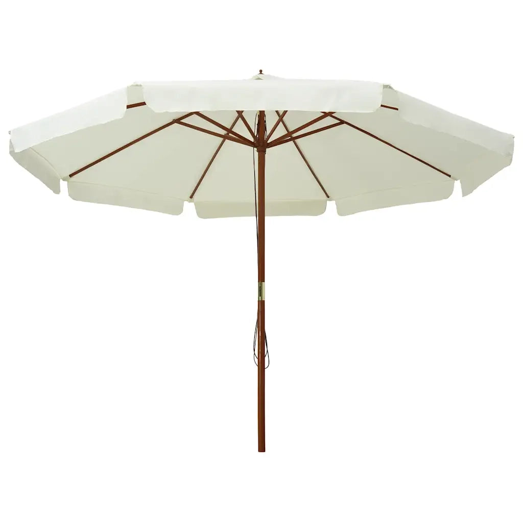 Ombrello | Parasolne da Esterno con Palo in Legno 330 cm Bianco Sabbia