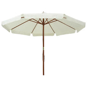 Ombrello | Parasolne da Esterno con Palo in Legno 330 cm Bianco Sabbia