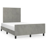 Letto matrimoniale | Letto per adulti | Giroletto senza Materasso Grigio Chiaro 120x200 cm Velluto