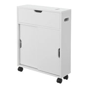 Mobile contenitore per bagno 67 x 52 x 17 cm con ante scorrevoli bianco 03_0006851