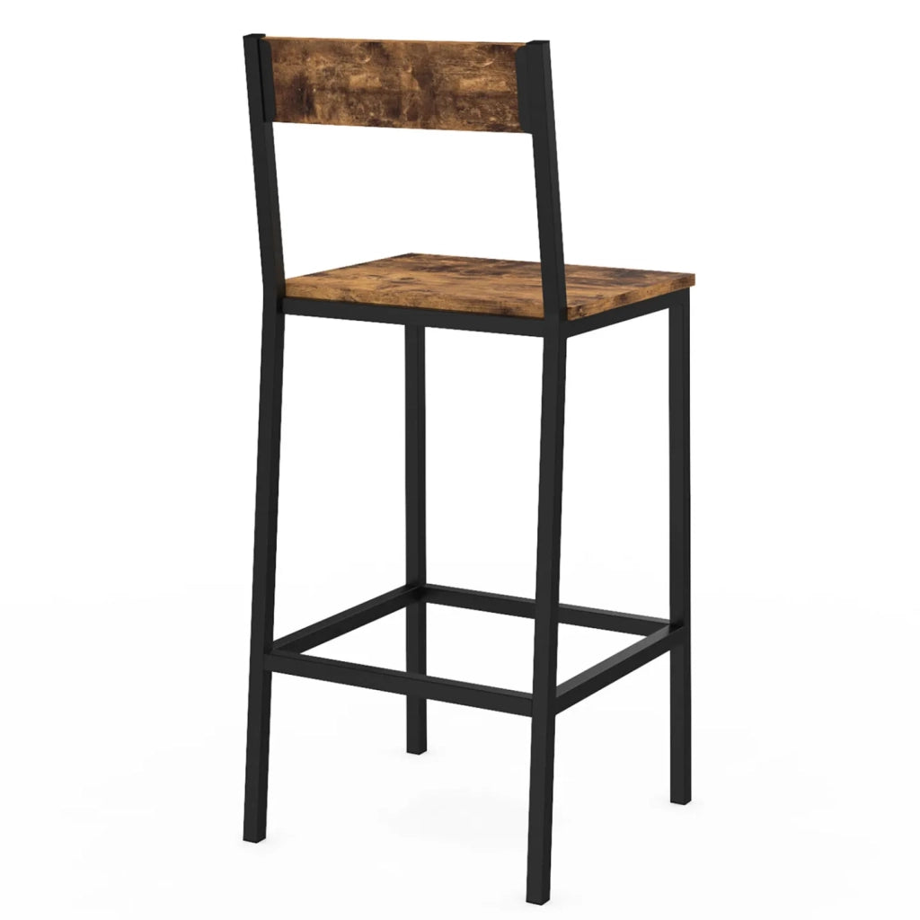 IDMarket - Lote de 4 taburetes de bar DAYTON con respaldo silla de cocina de diseño industrial