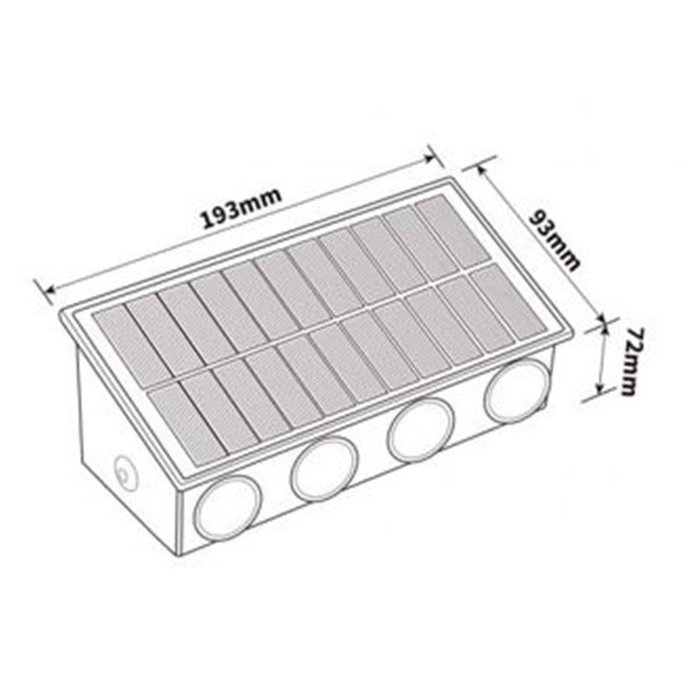 Trade Shop - Applique Solare Led Esterno Giardino A Parete Con Sensore Luce Calda 3000k Ip65 Ewg-08t-c -