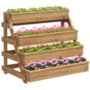 Fioriera Rialzata per Giardino in Legno di Abete con Tessuto non Tessuto ¨C zephmum ¨C Grigio 75x57x60.5 cm