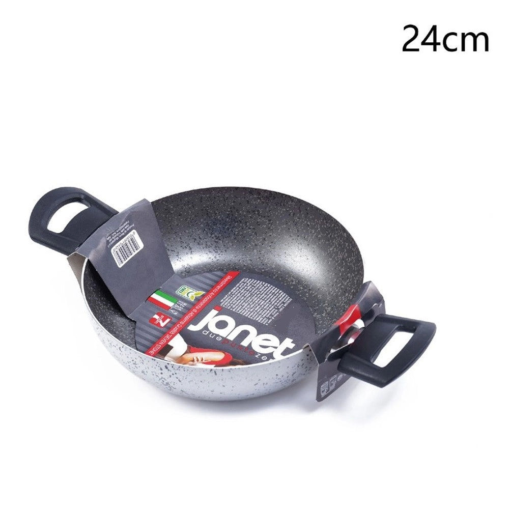 Trade Shop - Padella Alta Tegame Rivestimento Antiaderente 7 Strati Con 2 Manici ø 16-20-24-28-32 Cm -