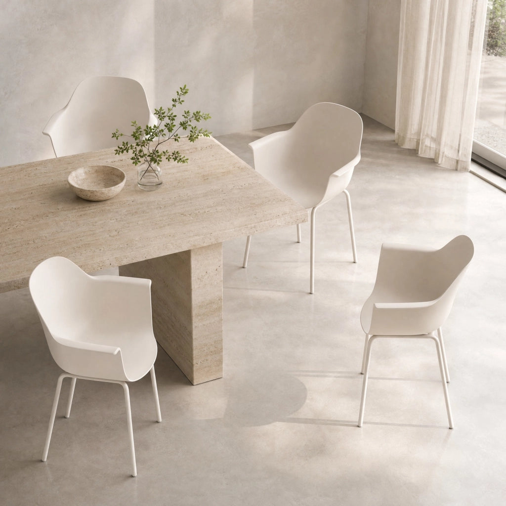 SEDIA da esterno Set da 4 pezzi 59x55x84 cm Acciaio Grigio