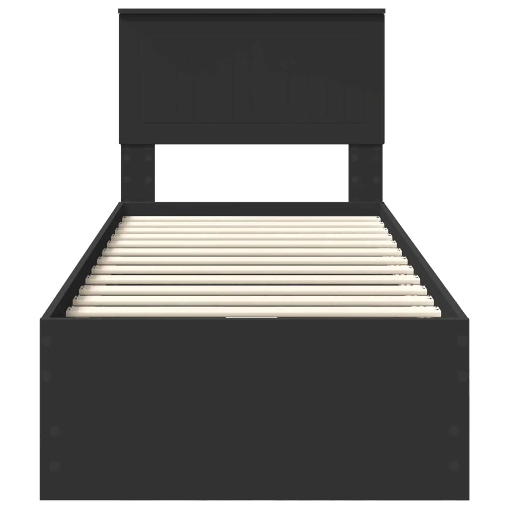 Struttura del letto Nero 75 x 190 cm Legno Ingegnerizzato
