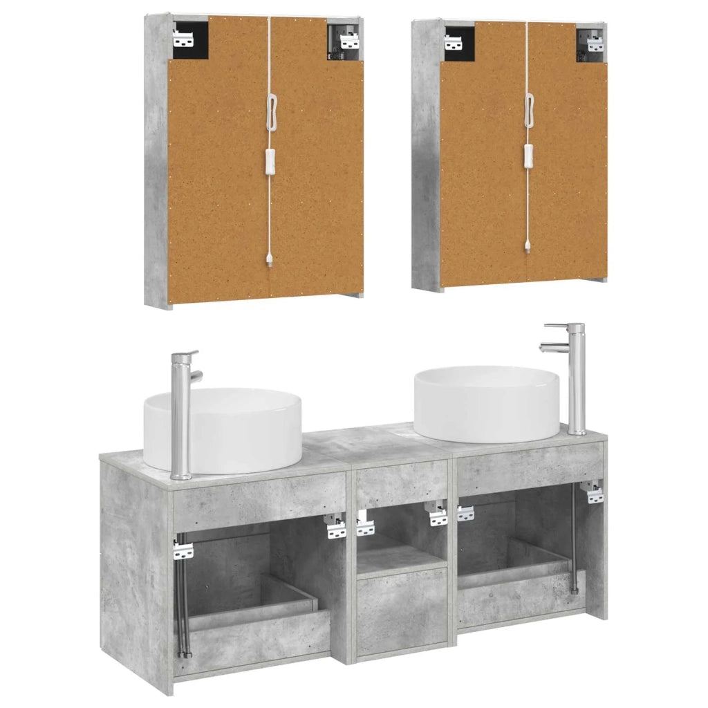 Set di mobili per il bagno 5 pcs Grigio Cemento 3407090
