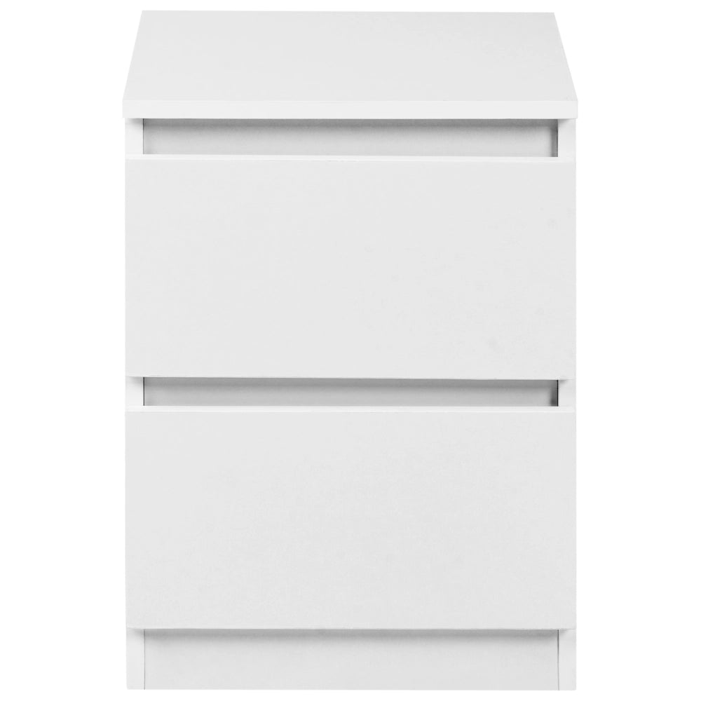 Comodino in truciolato bianco 2 cassetti portaoggetti Design scandinavo Camera da letto
